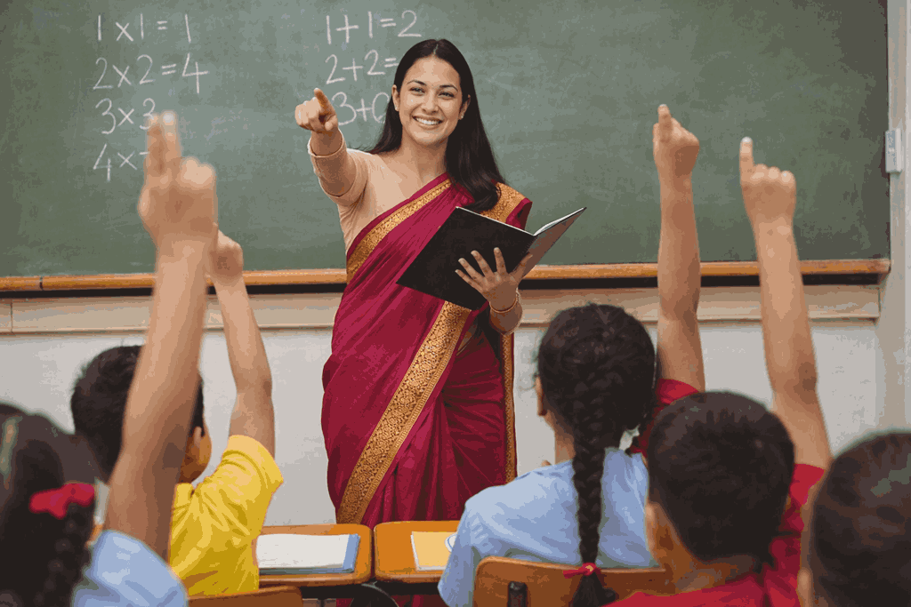 typical Indian primary classroom setting