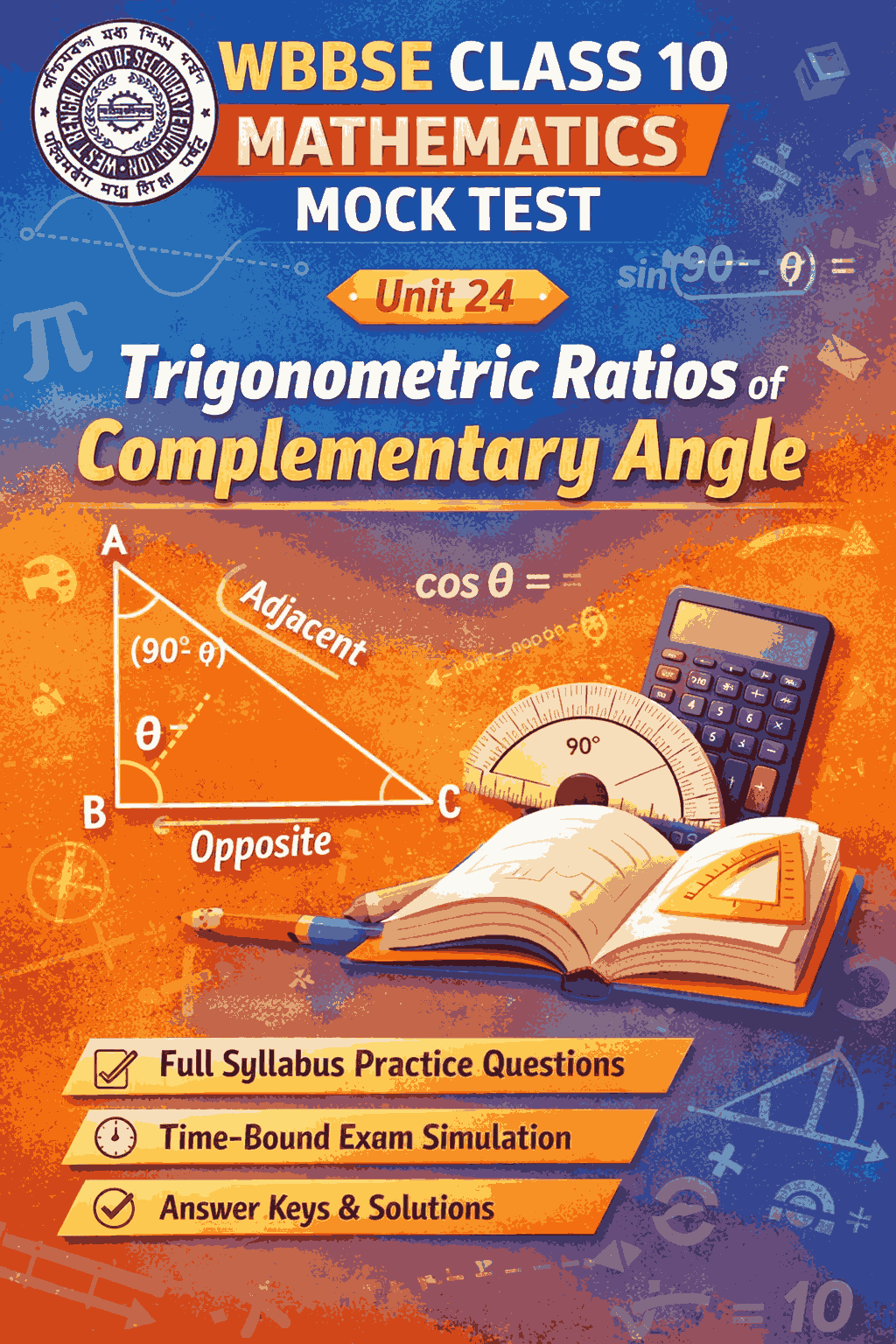 WBBSE Class 10 Mathematics Mock Test: Unit 24 Trigonometric Ratios of Complementary Angle